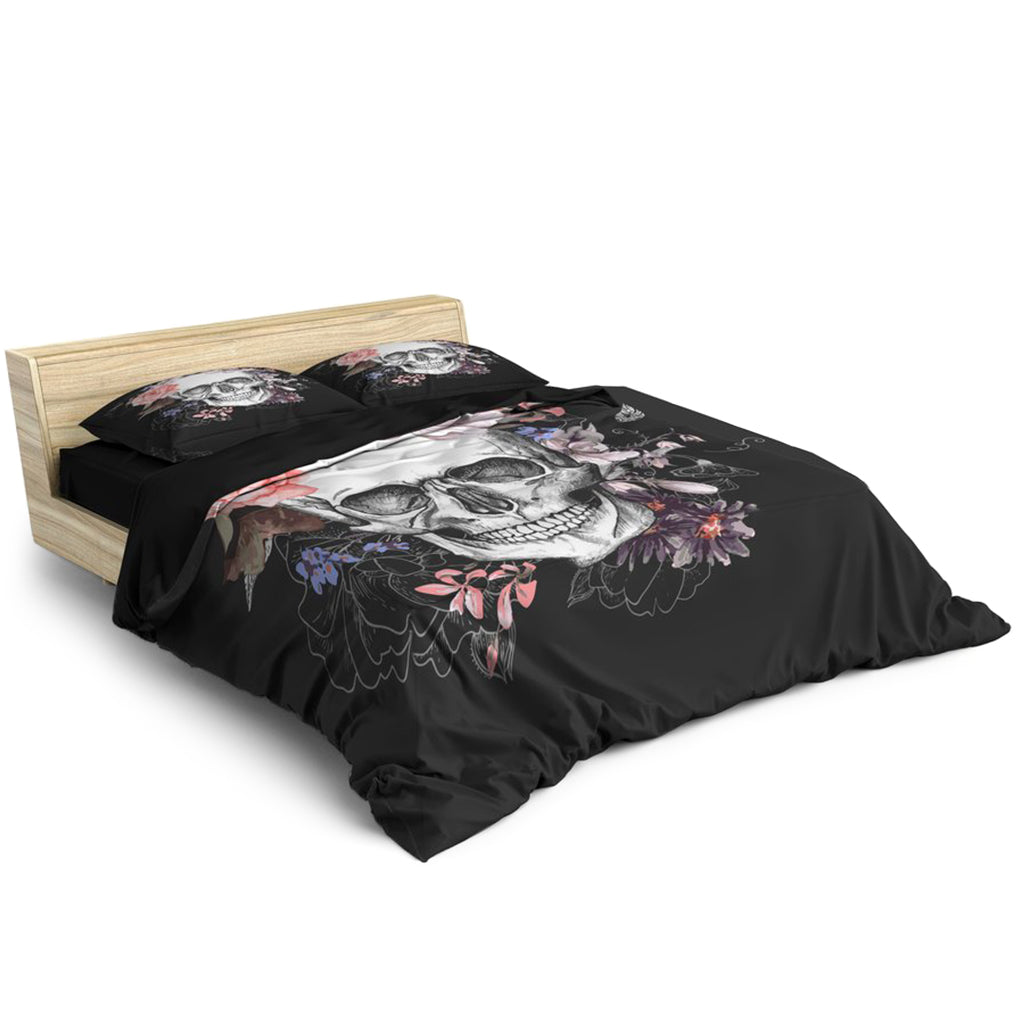 Dödskalle Sängkläder Blommor