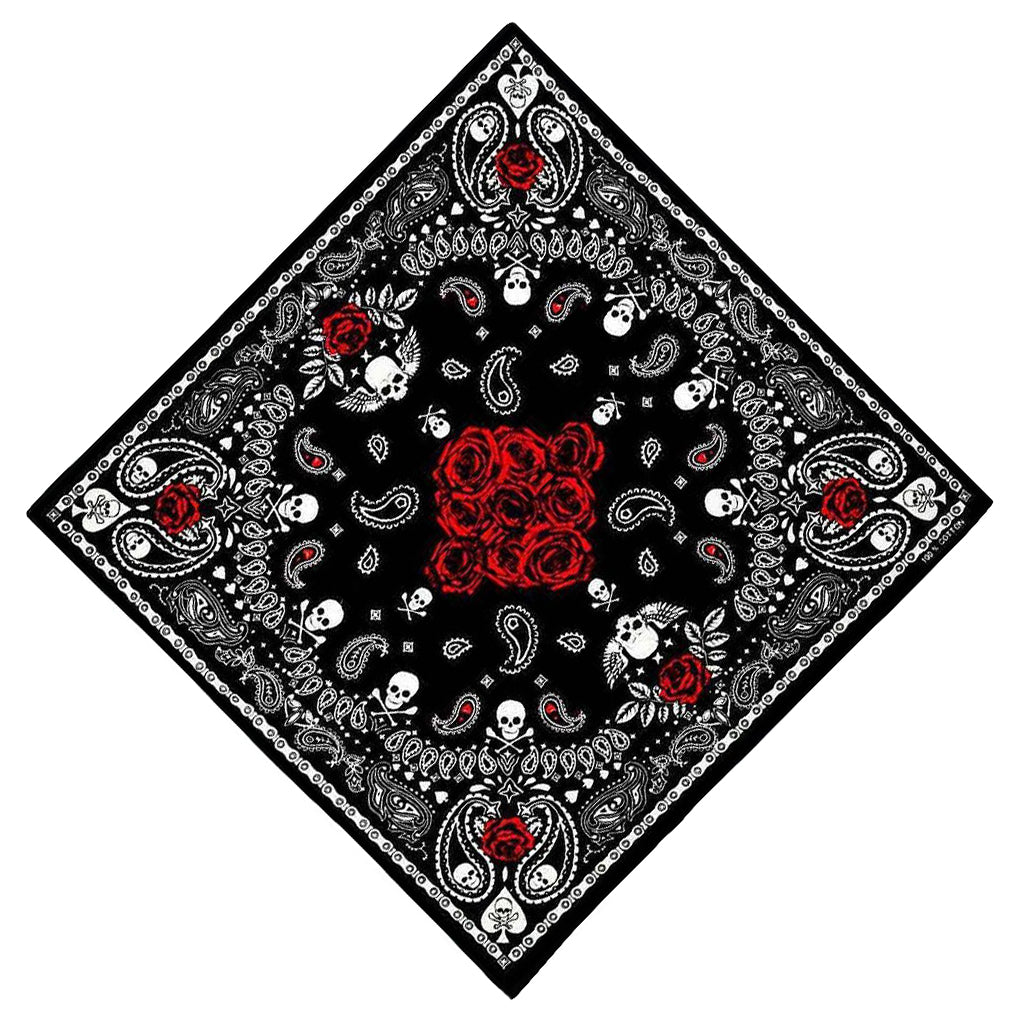 Dödskalle Sjal Med Rosor