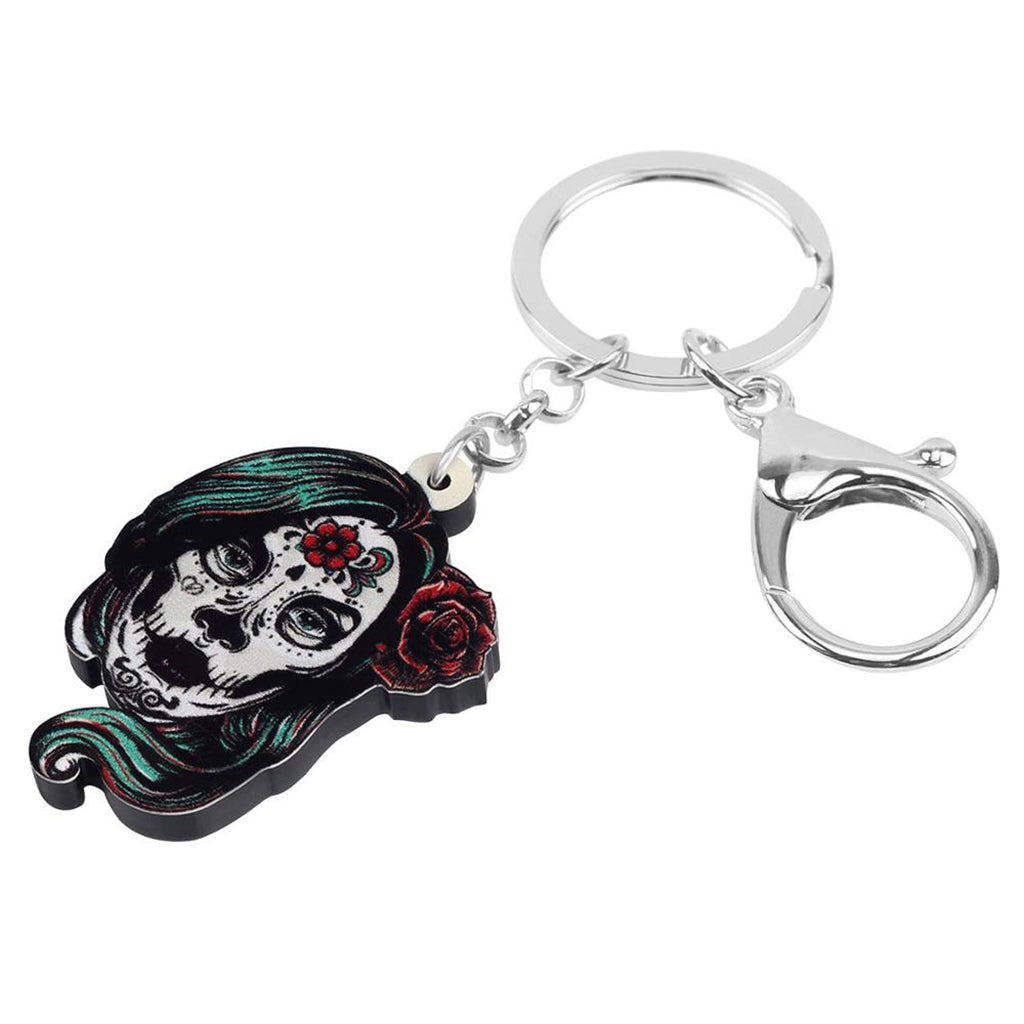 Nyckelring Dödskalle Sminkad Tjej