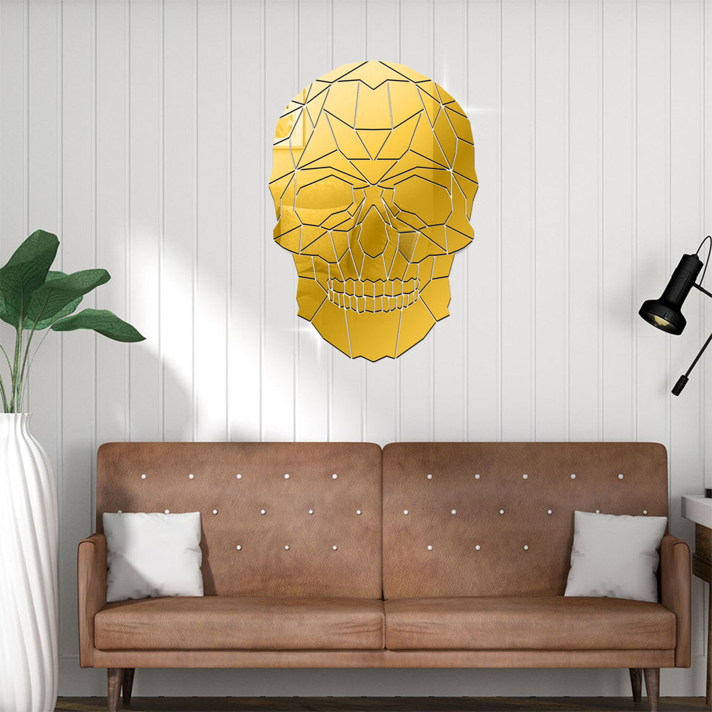 Dödskalle Spegel Guld