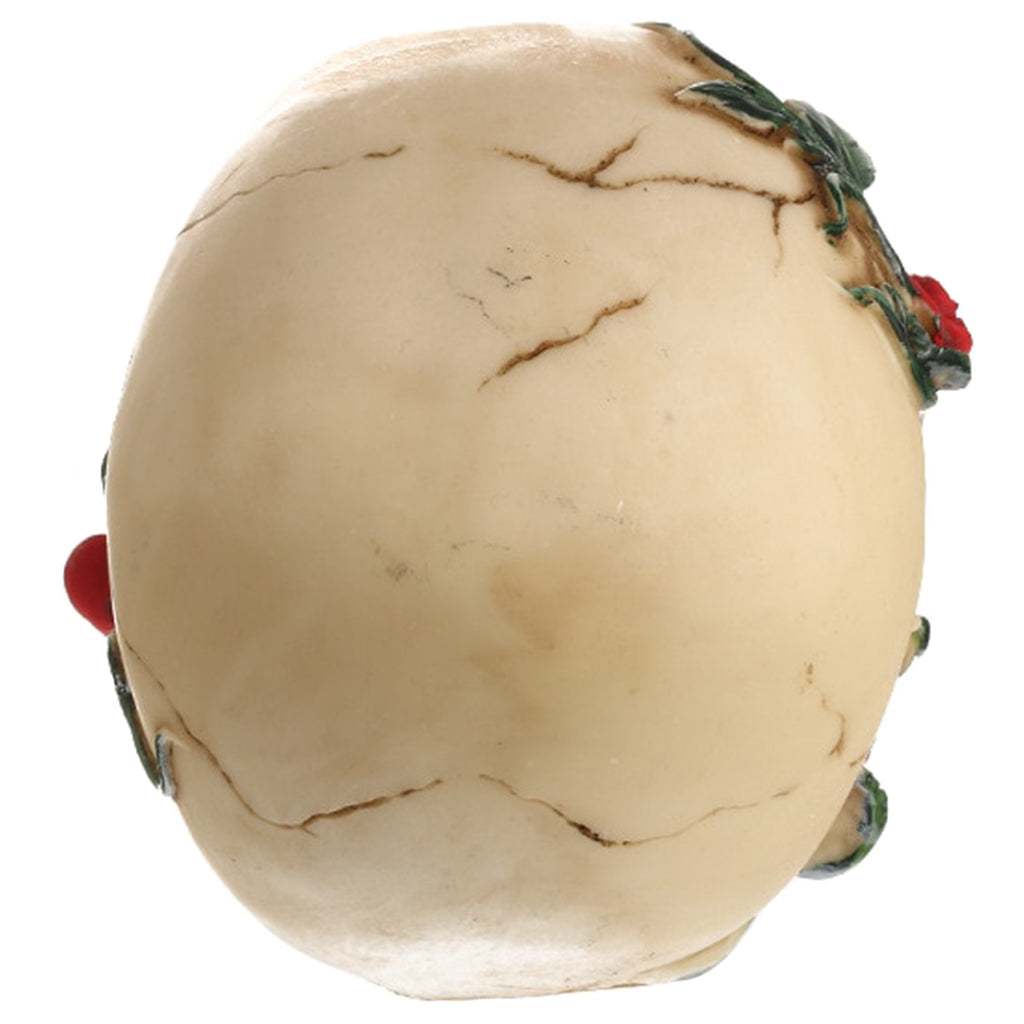 Dödskalle Staty Med Rosor