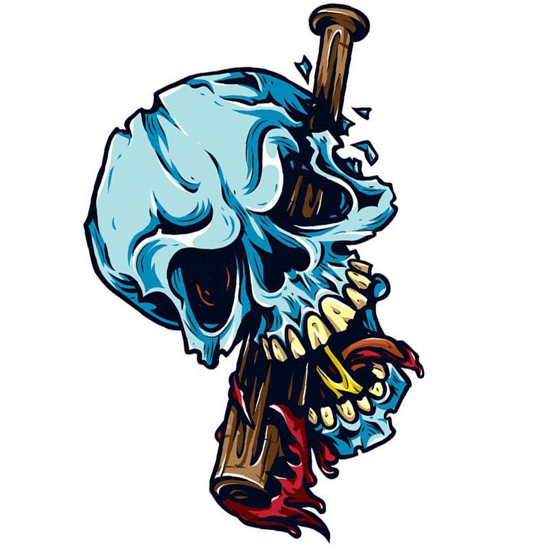 Dödskalle Klistermärke Baseball