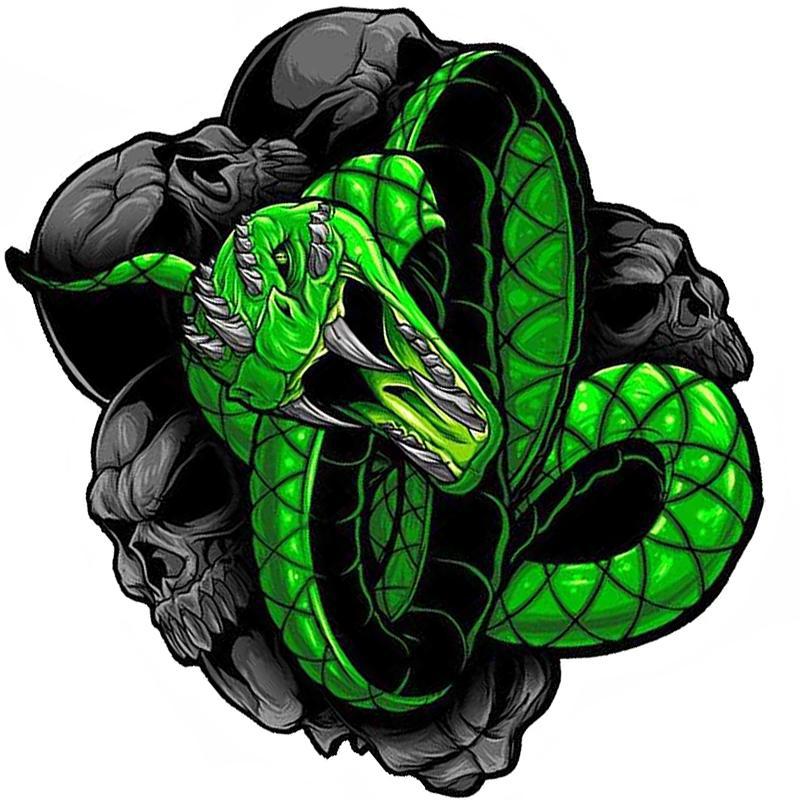 Dödskalle Dekal Orm