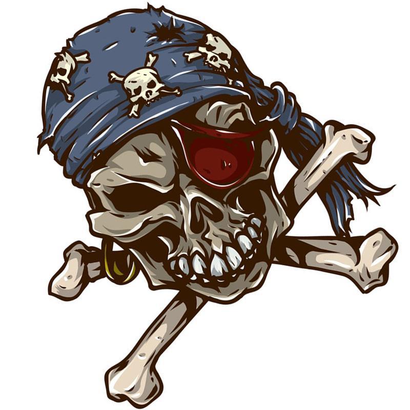 Dödskalle Dekal Pirat