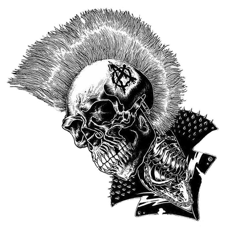 Dödskalle Klistermärke Punkare