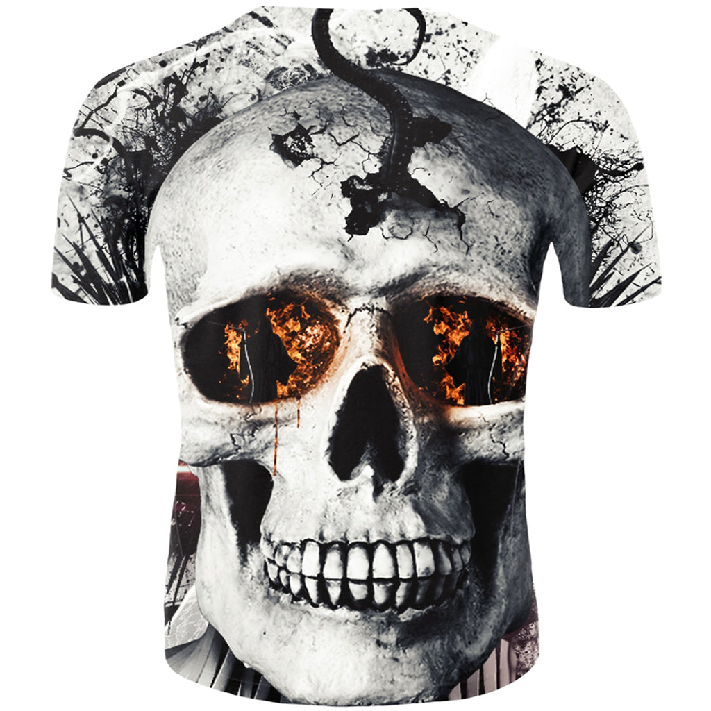 Dödskalle T-Shirt Eldsflammor