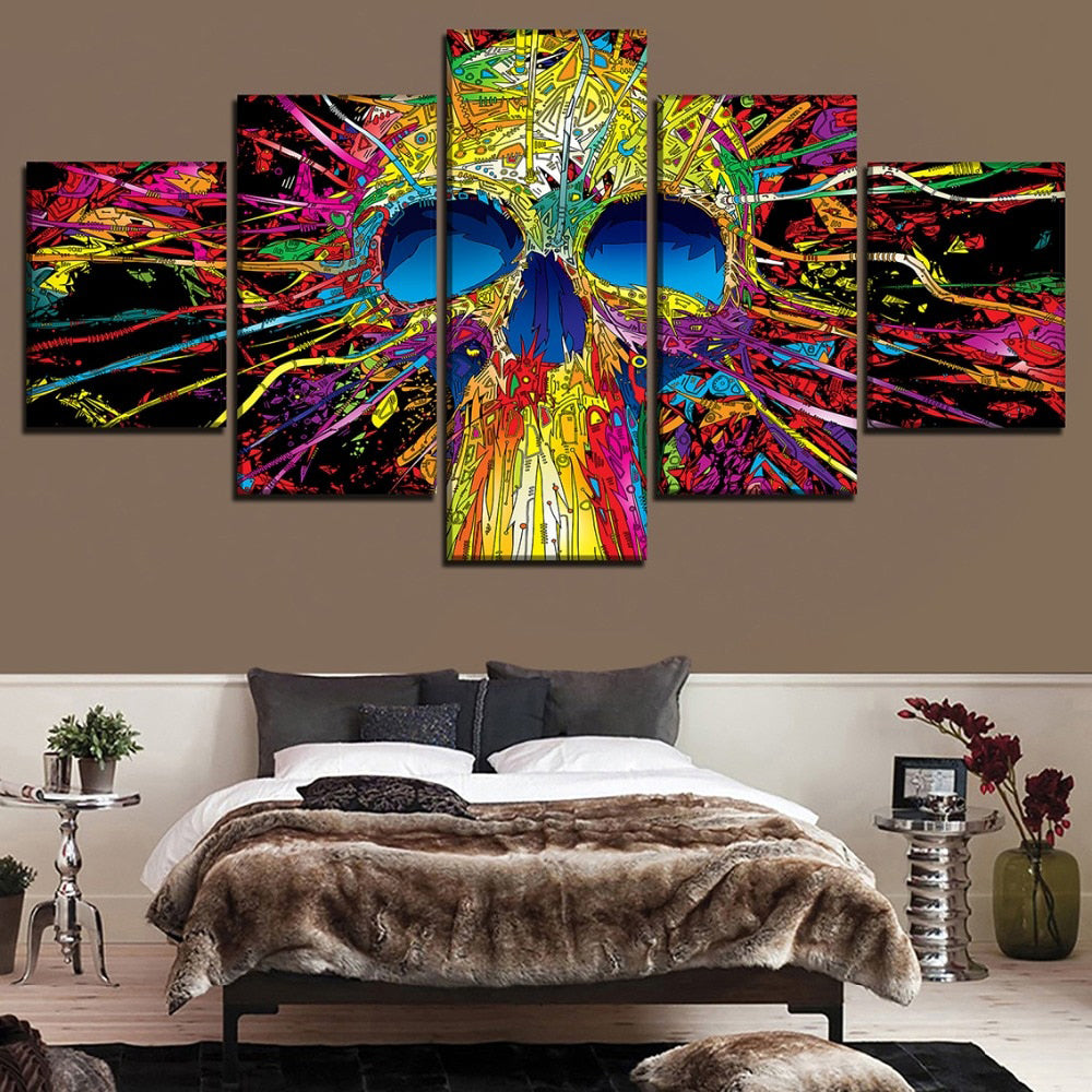 Dödskalle Tavla Olika Färger