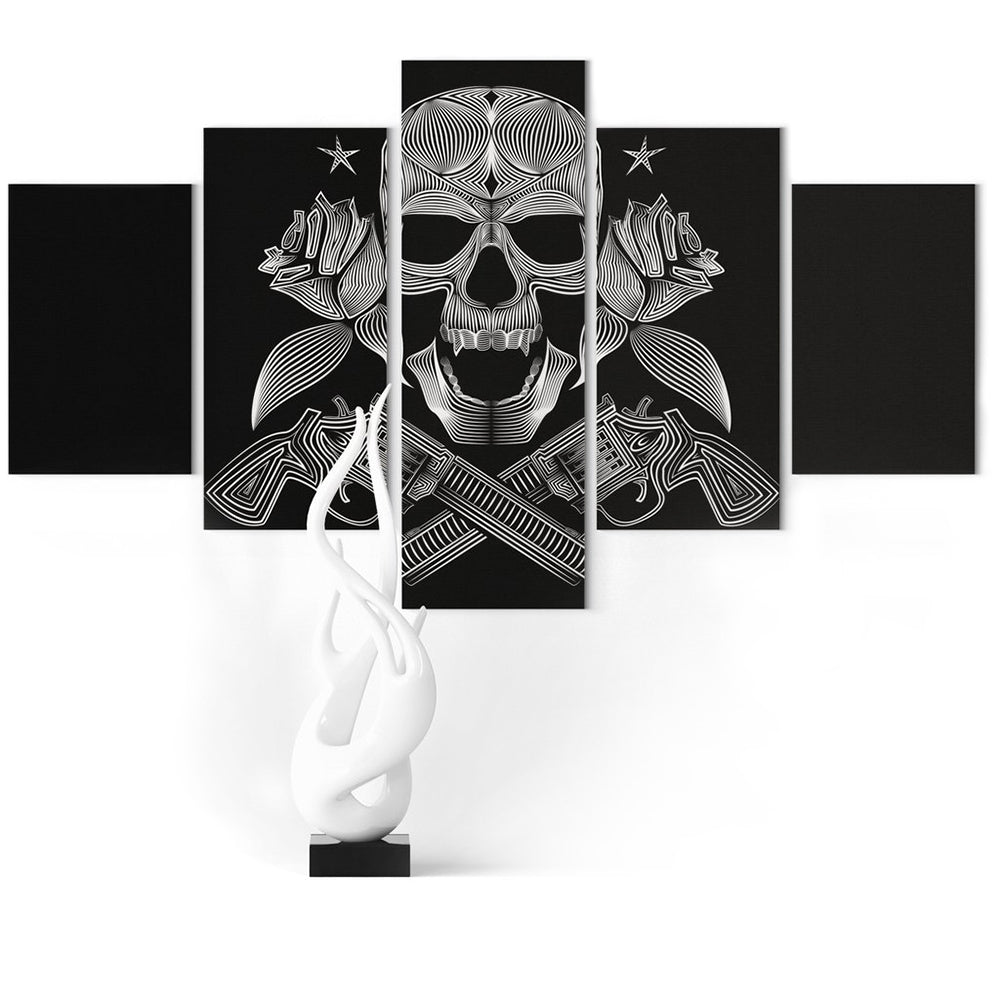 Dödskalle Tavla Pistoler