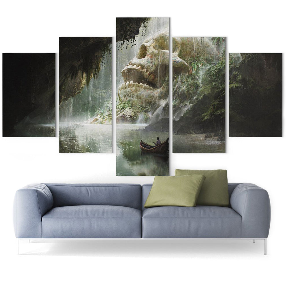 Dödskalle Tavla 5 Delar