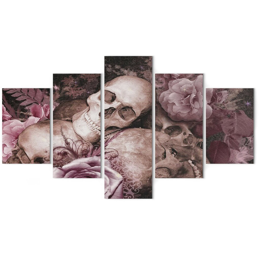 Dödskalle Tavla Rosa Rosor