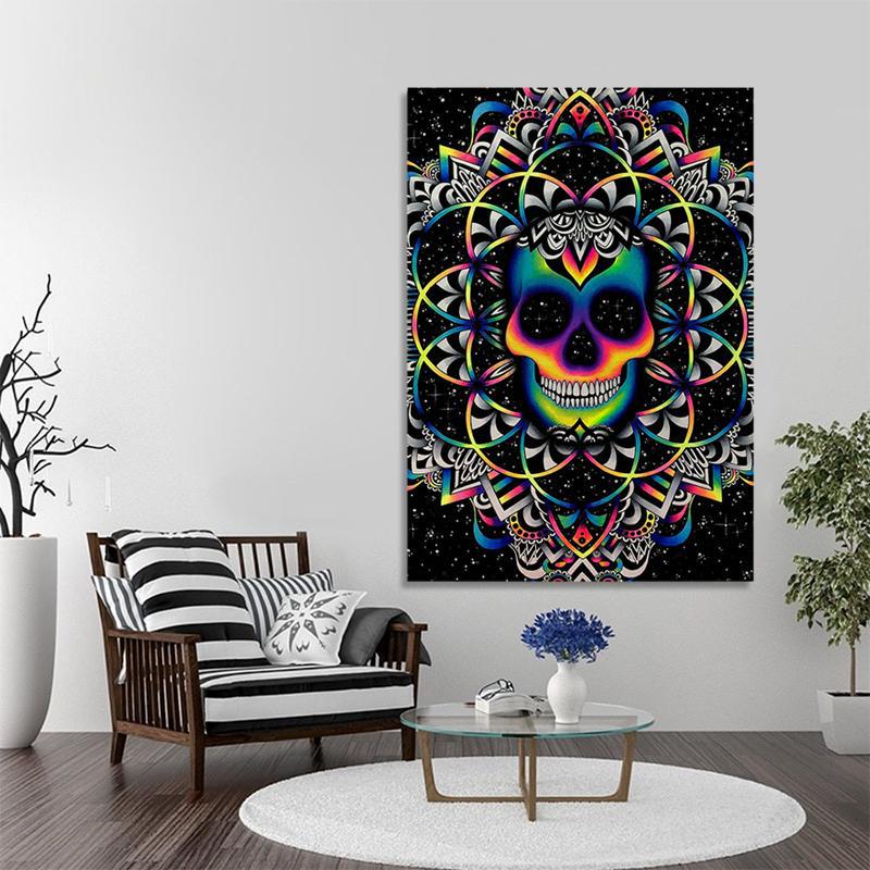 Dödskalle Canvastavla LSD