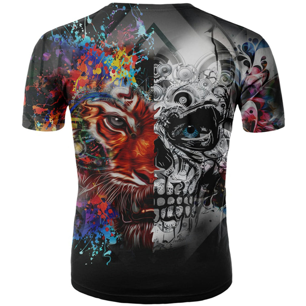 Dödskalle Och Tiger T-Shirt