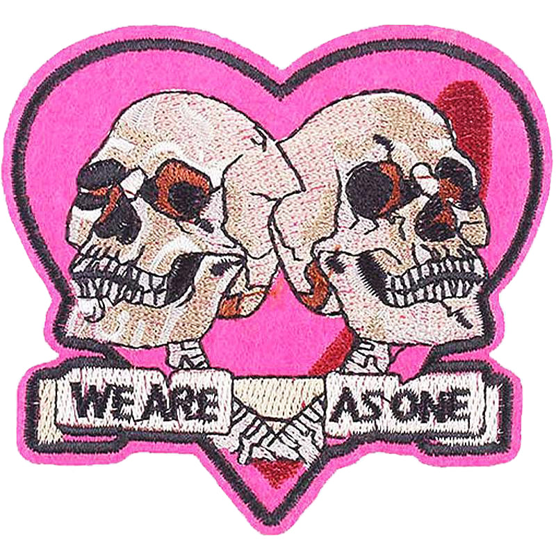 Dödskalle Tygmärke Hjärta