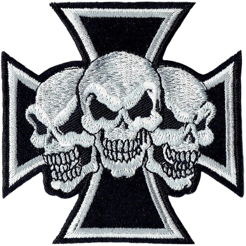 Dödskalle Tygmärke Svart Kors