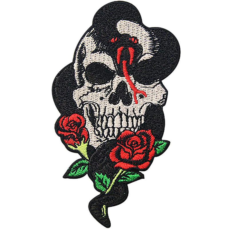 Dödskalle Tygpatch Orm