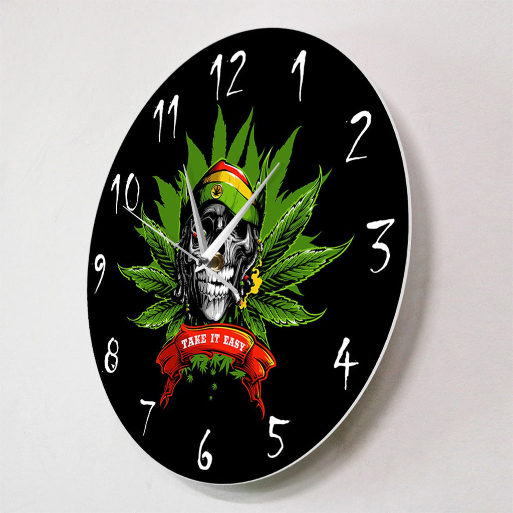 Dödskalle Väggklocka Rasta