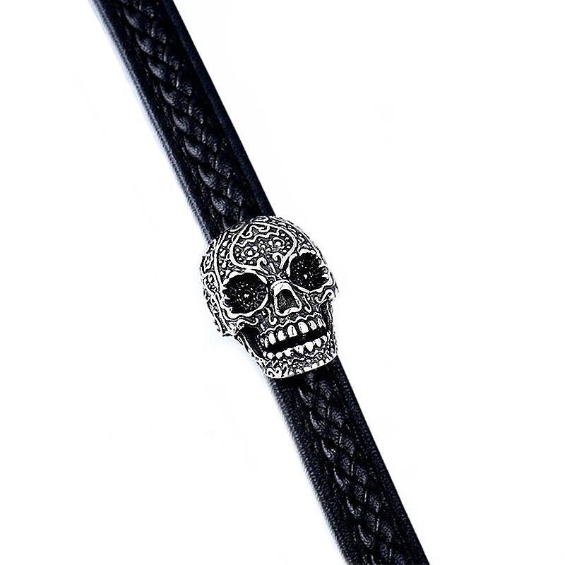 Dödskalle Armband Läder