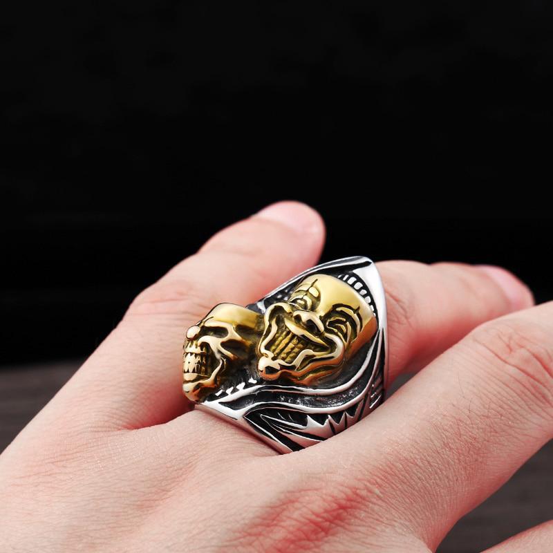 Dödskallering Komedi & Tragedi (Guldstål)