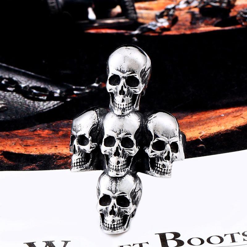 Ring Dödskalle Krucifix