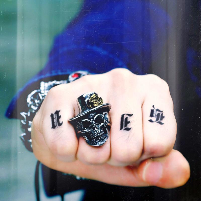 Dödskalle Ring Hård Rock