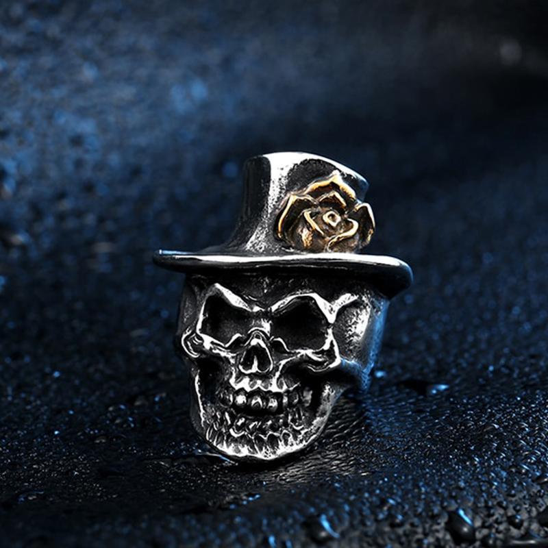 Dödskallering Golden Rocker (Stål)