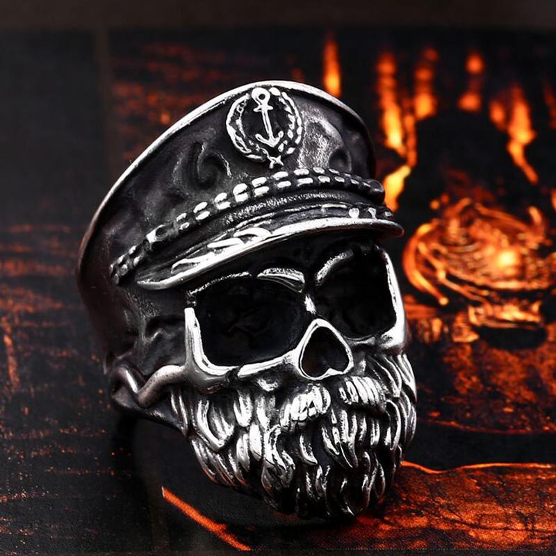 Dödskalle Ring Marin Officer