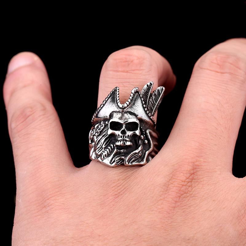 Dödskallering Jolly Roger I Stål