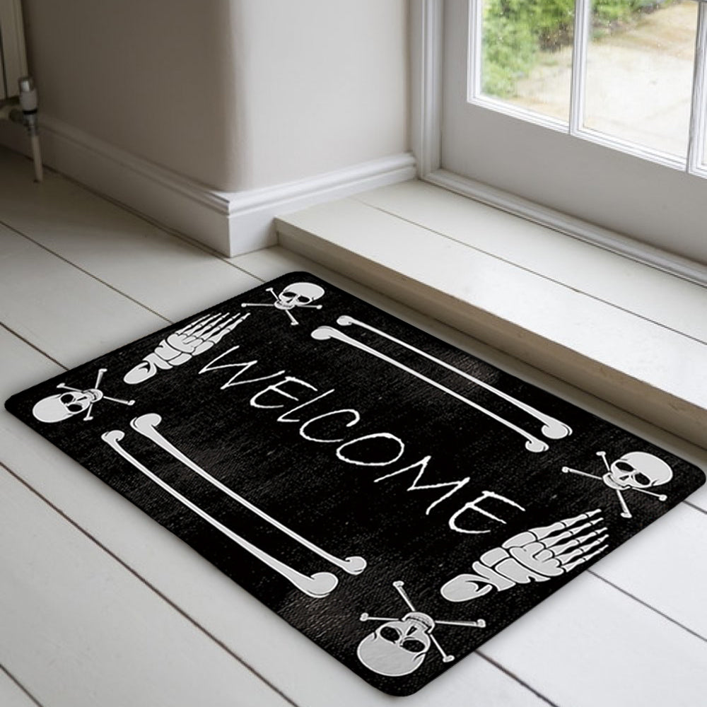 Välkommen Dörrmatta Med Skelett