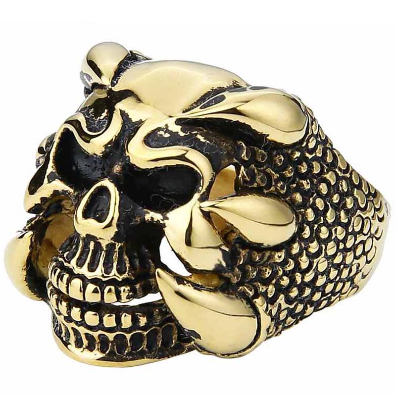 Guldfärgad Biker Ring