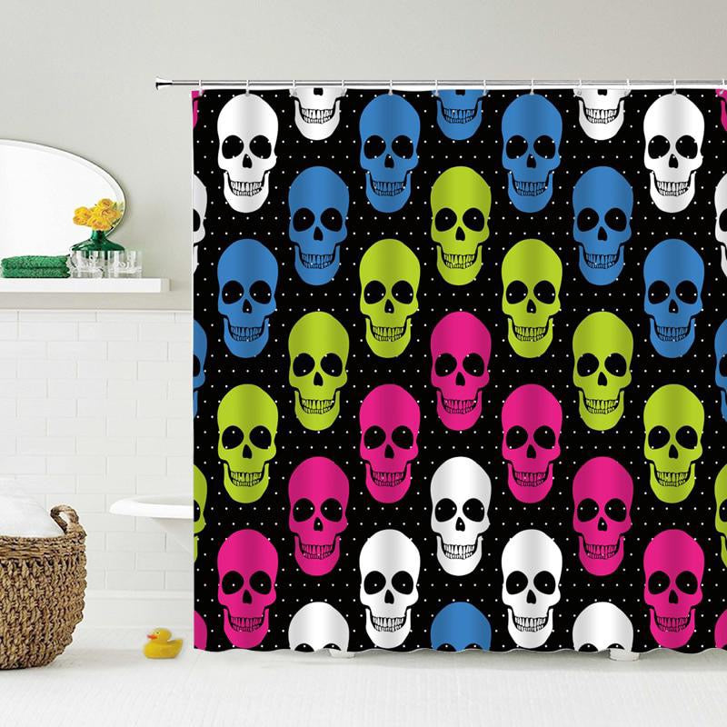 Duschdraperi Färgglada Dödskallar