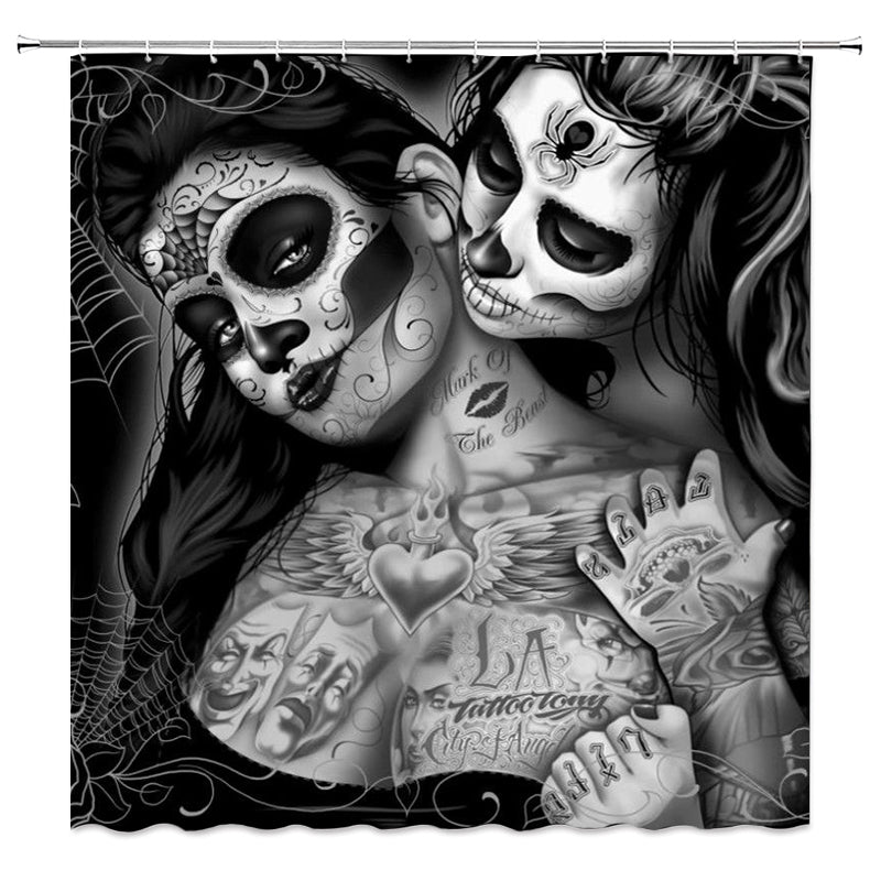 Calavera Skull Tjejer Duschdraperi