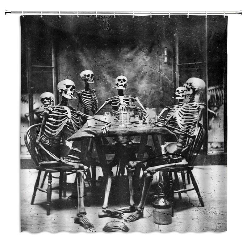 Skelett På Duschdraperi