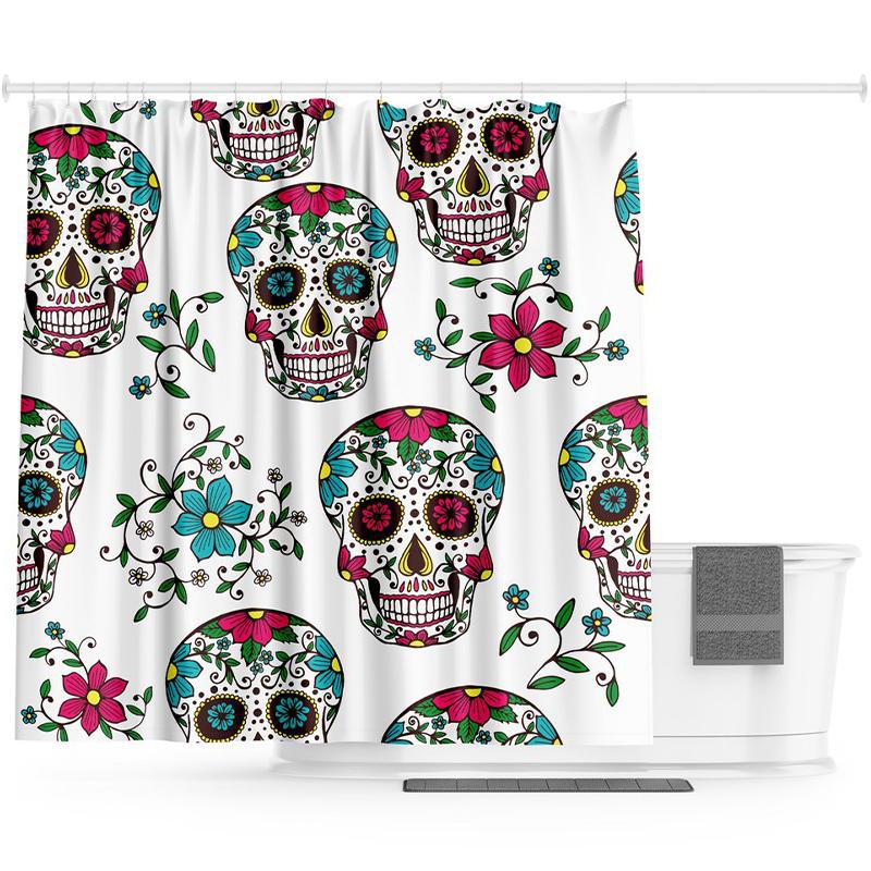 Duschdraperi Sugar Skull Dödskallar