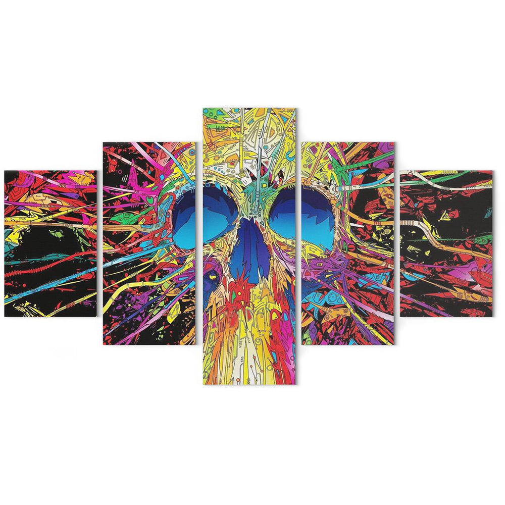 Färgglad Dödskalle Tavla