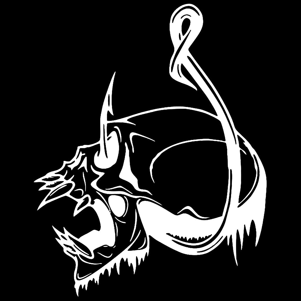 Sticker Dödskalle Fiskekrok