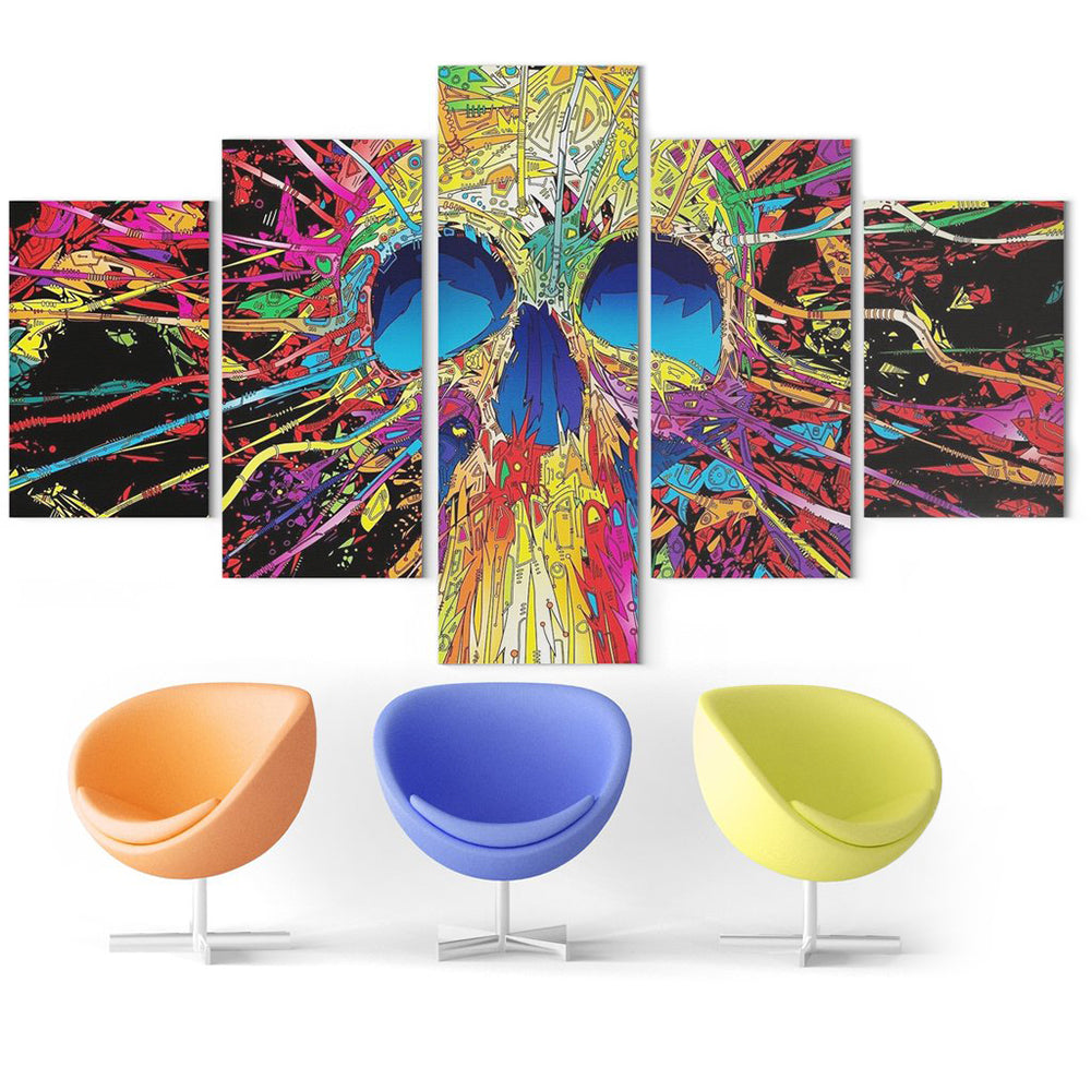 Flerfärgad Dödskalle Tavla