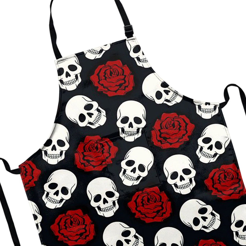 Förkläde Dödskallar Och Rosor