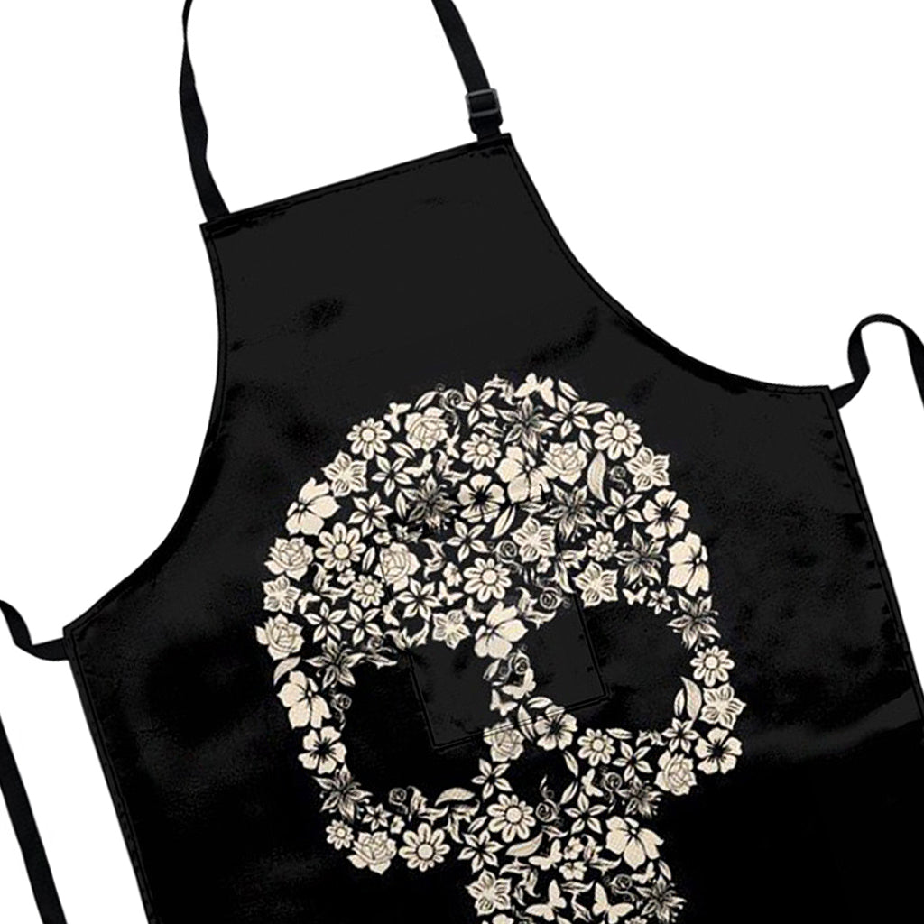 Förkläde Dödskalle Och Blommor