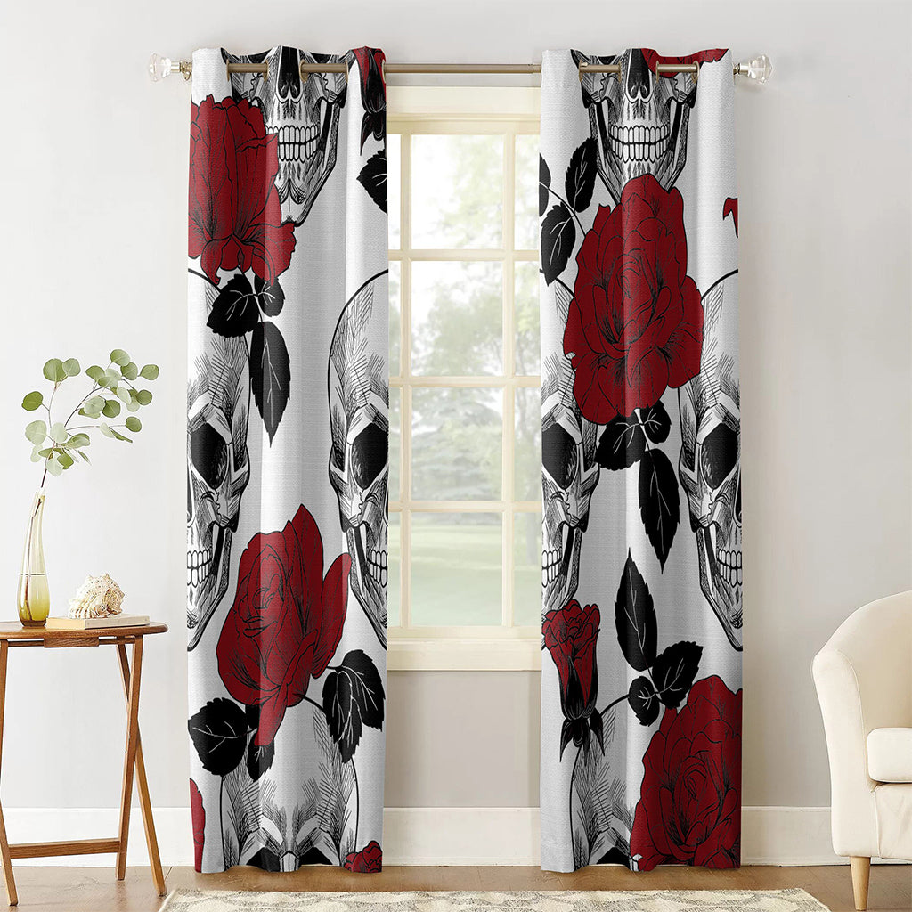 Vita Gardinlängder Dödskallar Och Rosor