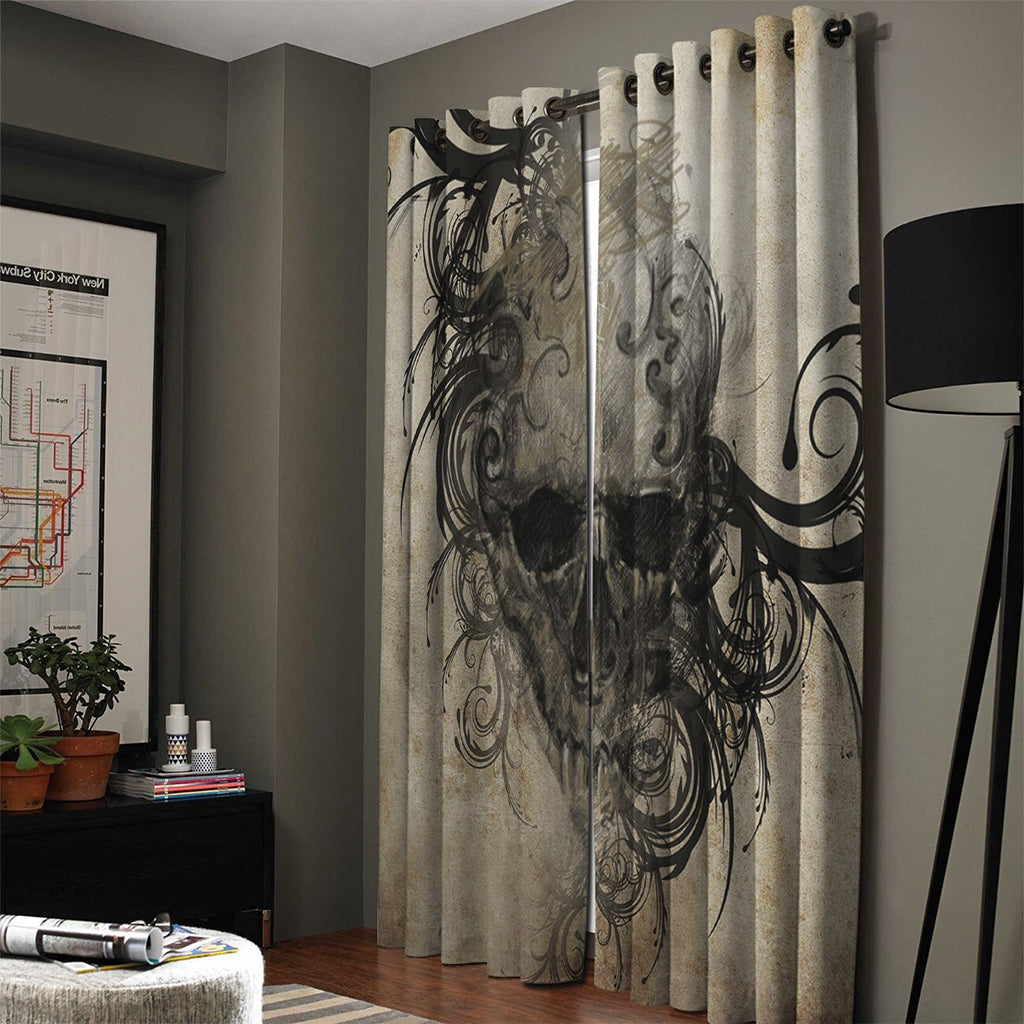 Gardinlängder Med Mörk Dödskalle