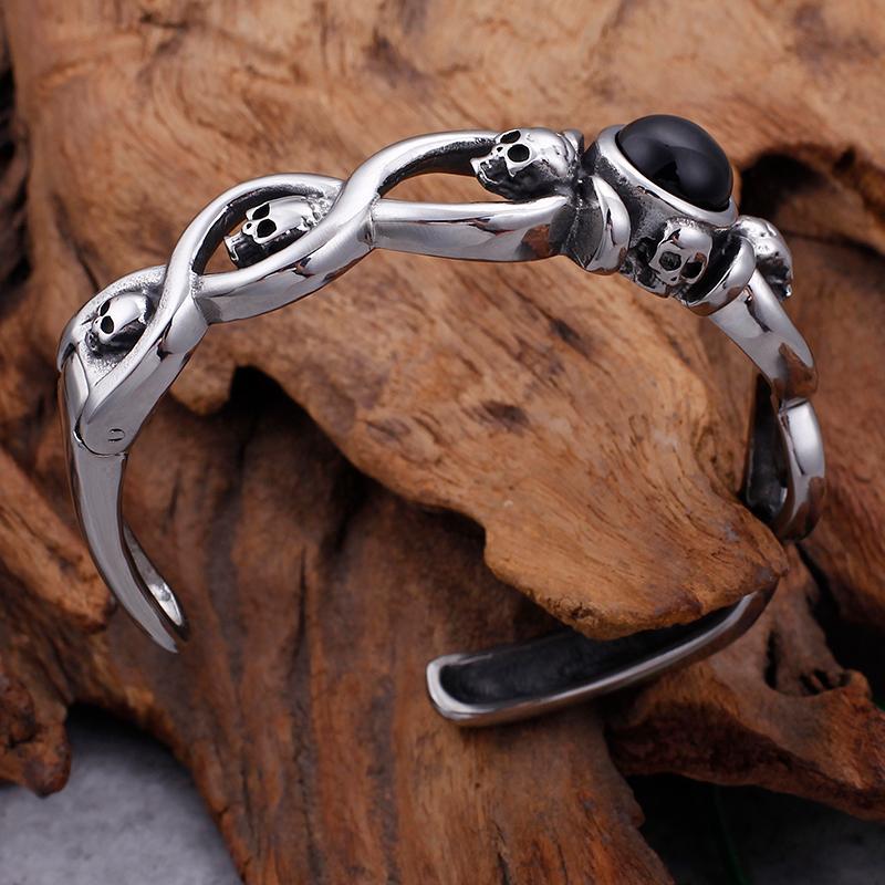 Dödskalle Armband Cursed Stone (Stål)