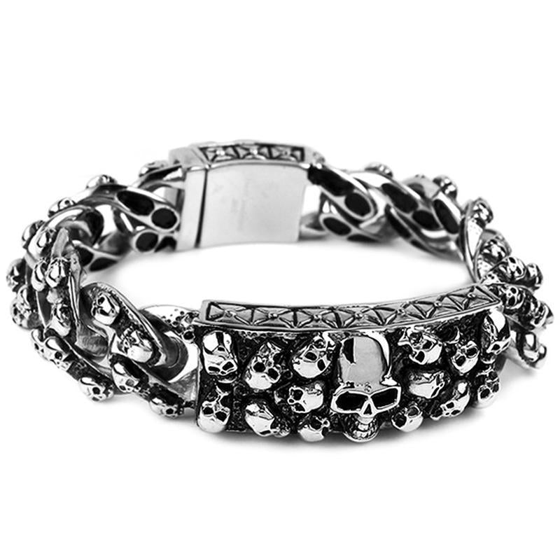 Rocker Armband Herr Med Dödskalle