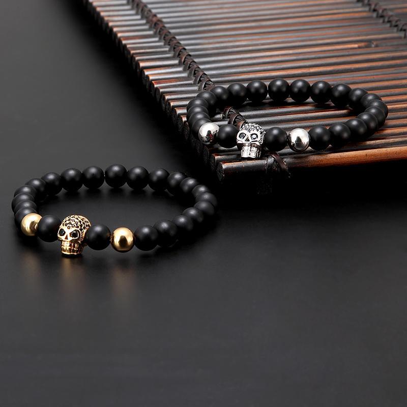 Dödskalle Guld Armband