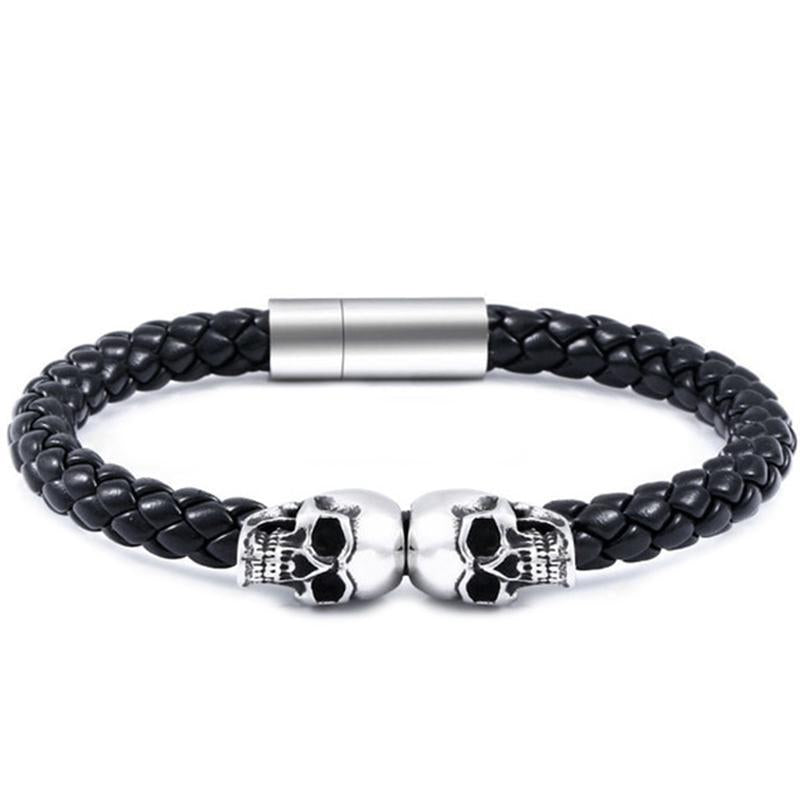Dödskalle Armband Läder