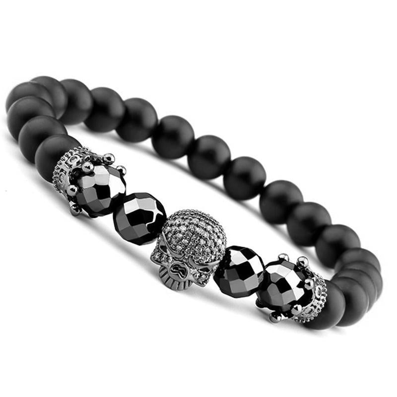 Svart Armband Med Kranium