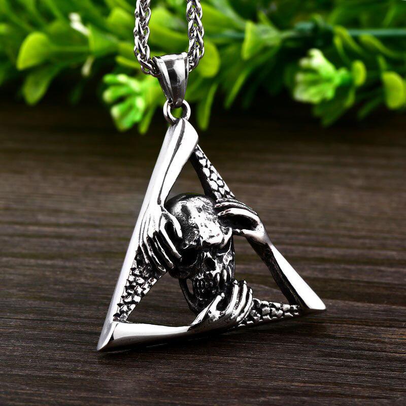 Dödskalle Halsband Illuminati Skull (Stål)