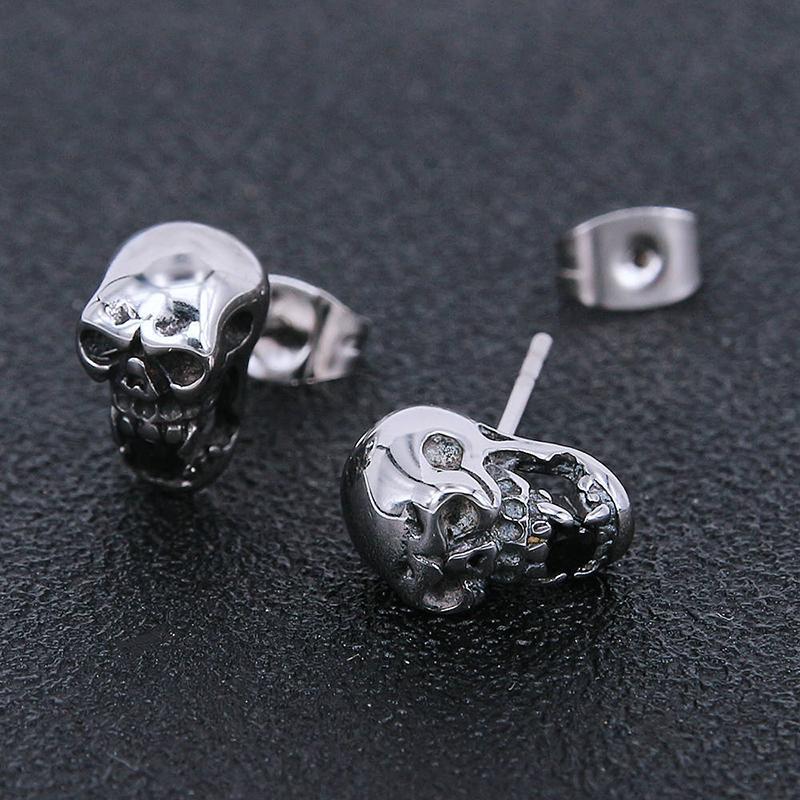 Silverfärgade Dödskalle Örhängen