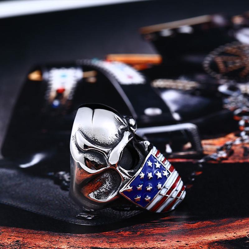 Ring USA Flagga Dödskalle
