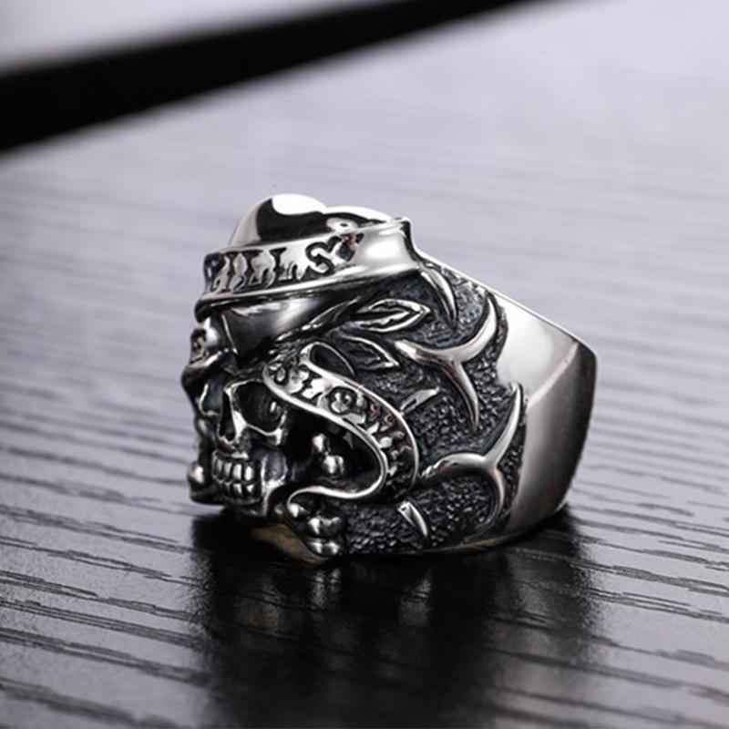 Dödskalle Ring Biker Love