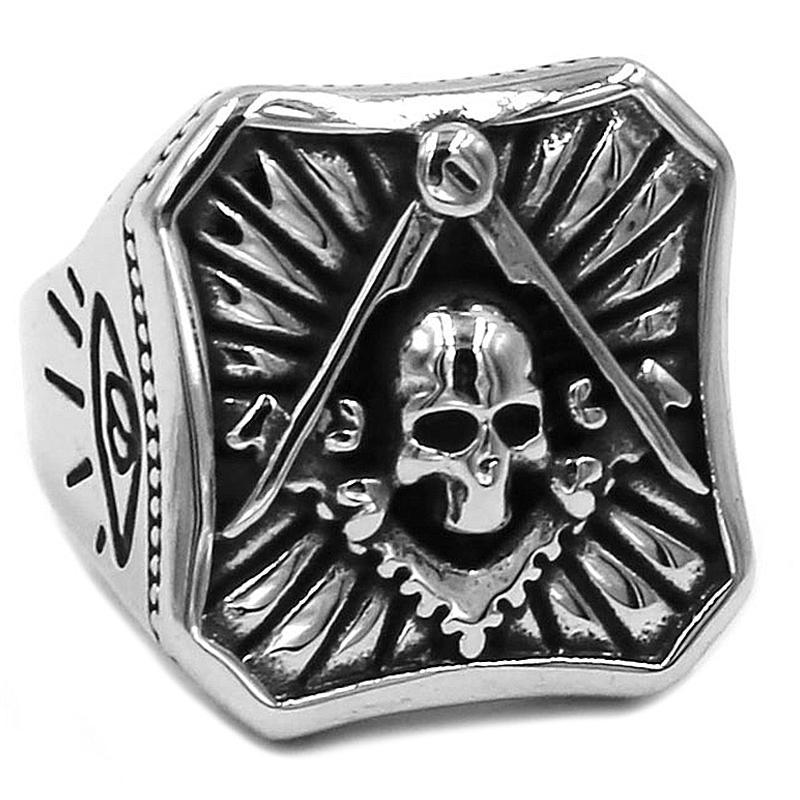 Dödskallering All Seeing Eye (Stål)